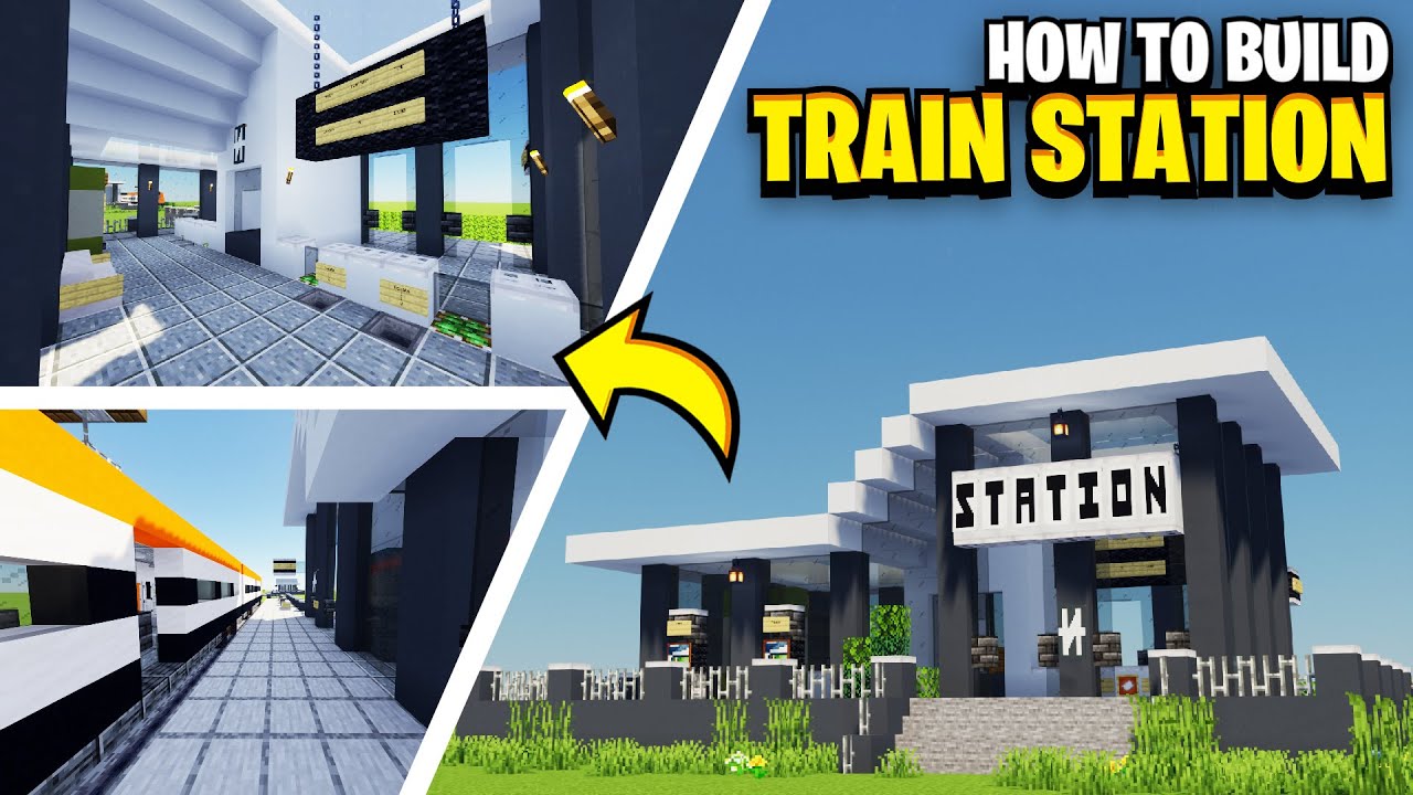 How To Make A Railroad Station In Minecraft How To Build A TRAIN STATION In Minecraft! - YouTube