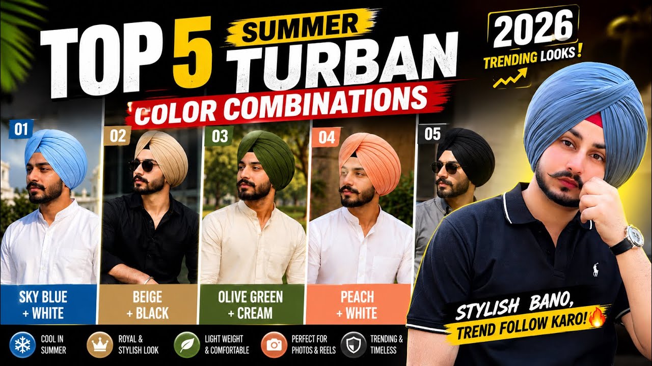 Turbon Color TOP 5 SUMMER TURBAN COLOR COMBINATIONS 2026 🔥 #turban #colors - YouTube