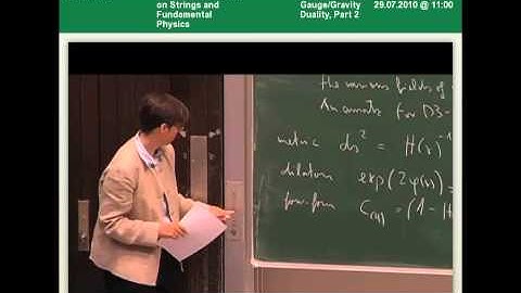 Johanna Erdmenger - Introduction to Gauge-Gravity Duality, Part 2