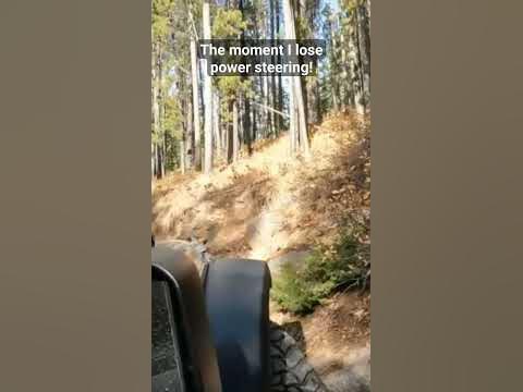 the moment the Jeep loses power steering on a mountain trail!! - YouTube