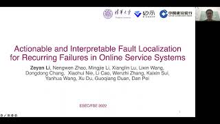 Actionable and Interpretable Fault Localization for Recurring Failures in Online Service Systems