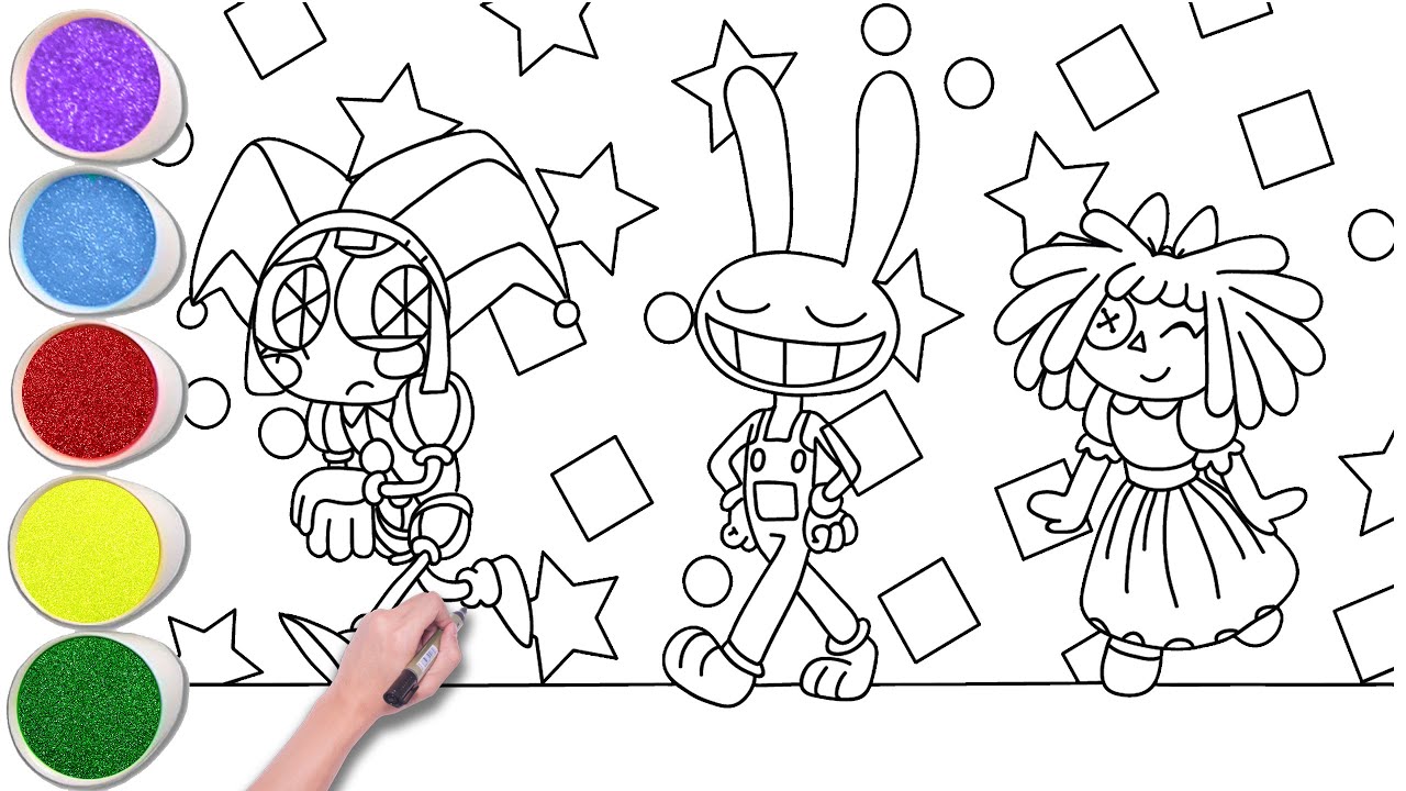 Drawing and Coloring Jax, Pomni, Ragatha from Amazing Digital Circus ...