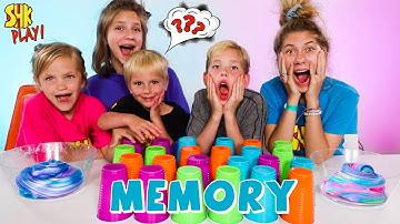 GUESS THE MYSTERY MEMORY MATCH CUP SLIME CHALLENGE