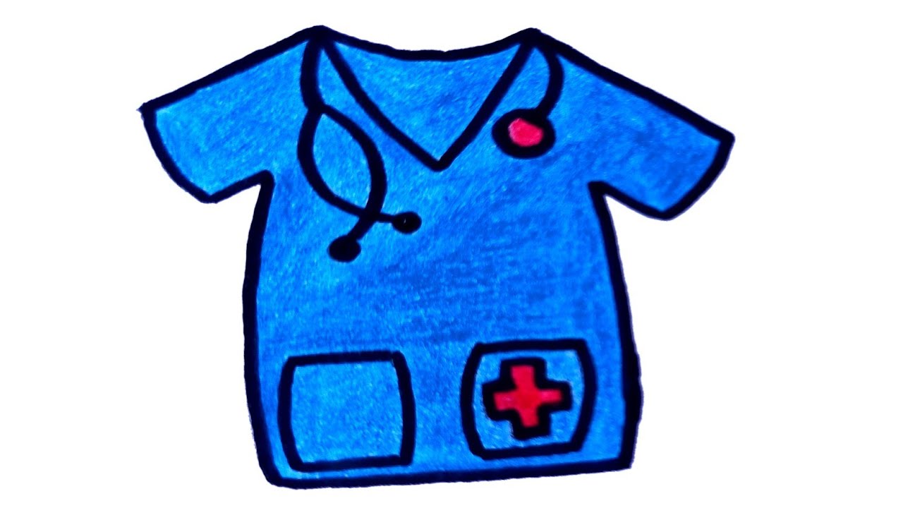 How to draw doctor apron   Nurse apron drawing step by step   easy apron  drawing  