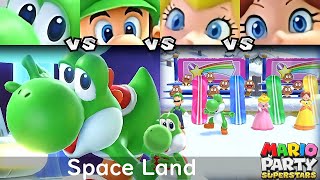 Mario Party Superstars Luigi vs Donkey Kong vs Peach vs Yoshi Space Land (Multiplayer) Gameplay HD