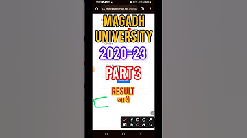Magadh University Part3 Result | magadh university part3 result 2020-23 #result #resultdate #shorts