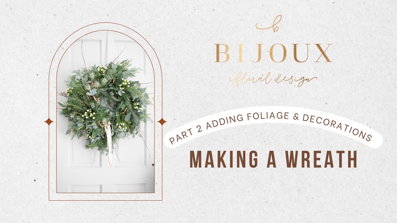 Christmas Door Wreath - Part 2 Adding foliage to a moss wreath frame (Winter Wonderland)