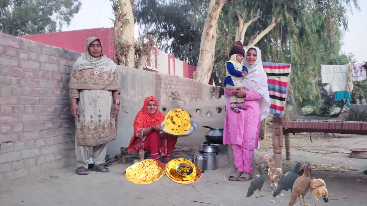 aaj humne banaya sarson ka sag aur makai ki roti desert women village ...