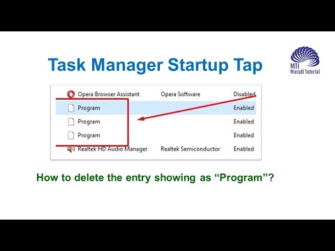 How to get rid of the entries showing as “Program” in Task Manager Startup Tab