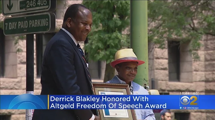 Derrick Blakley Honored With Altgeld Freedom Of Speech Award