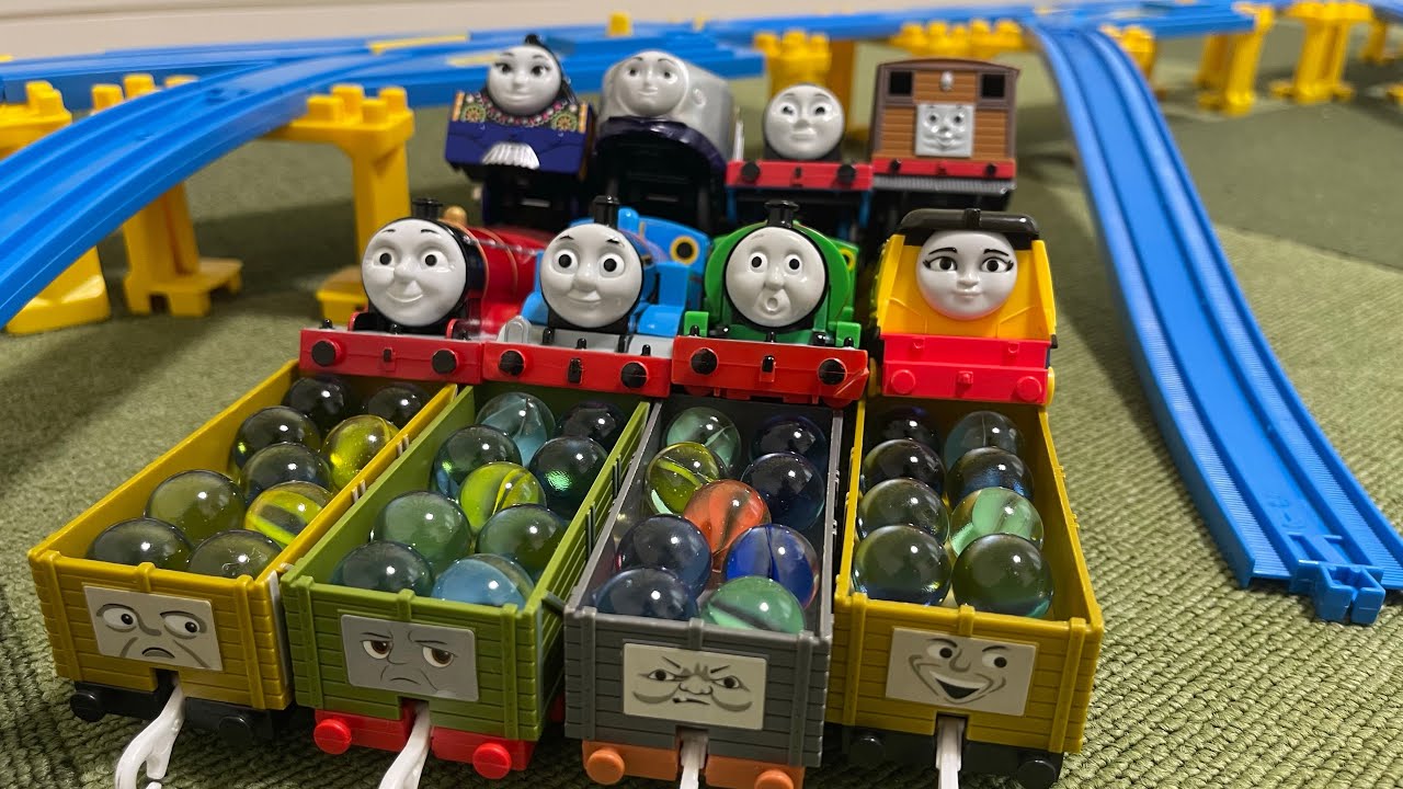 プラレールトーマスとなかまたちはいじわる貨車をどかしてゴールできるかな？　Thomas&Friends