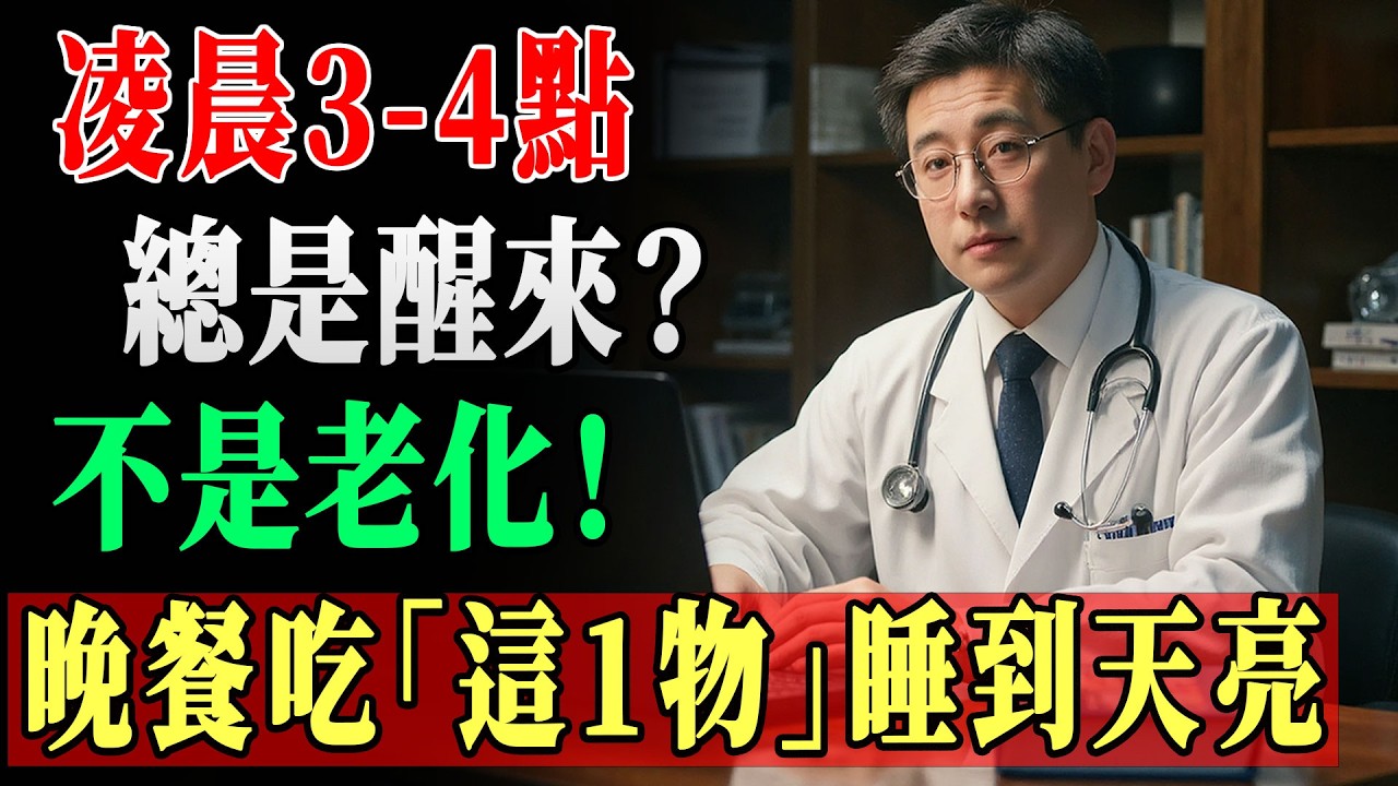【失眠必看】半夜3 4點總是醒？醫生警告：這是身體重大警訊！晚餐必吃「這1物」，徹底修復睡眠！ #睡眠障礙 #神經衰弱 #老人健康 #養生之道 #醫學科普 !