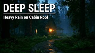 Heavy Rain on a Cozy Cabin Roof for Deep Sleep