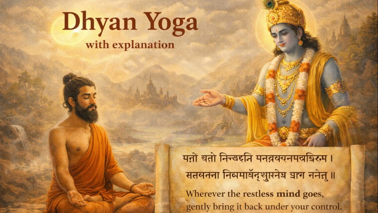 Dhyan Yoga Explained | Bhagavad Gita Meditation by Lord Krishna (Calm the Mind)