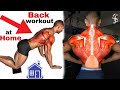 FULL BACK WORKOUT AT HOME | NO EQUIPMENT 🏠احصل على عضلات ظهر في البيت