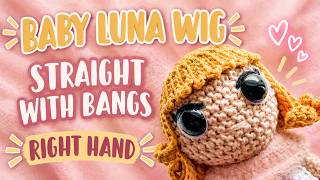 LUNA BABY Straight Hair With Bangs Doll Wig | Right Hand