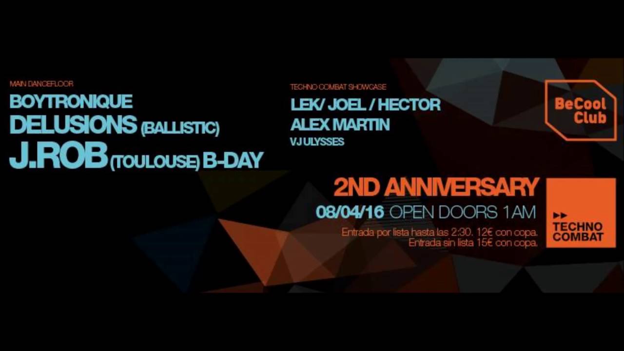 J Rob ♫ 2ND Anniversary Techno Combat @ Becool 08 04 16
