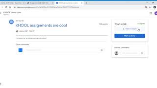 Submitting work for a Google Classroom assignment by creating something new. Net Worth