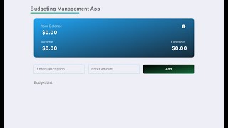 Budget Management App in VanillaJS