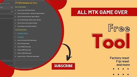 All Mtk Game over | Factory reset & Frp Unlock with Free tool 🔥