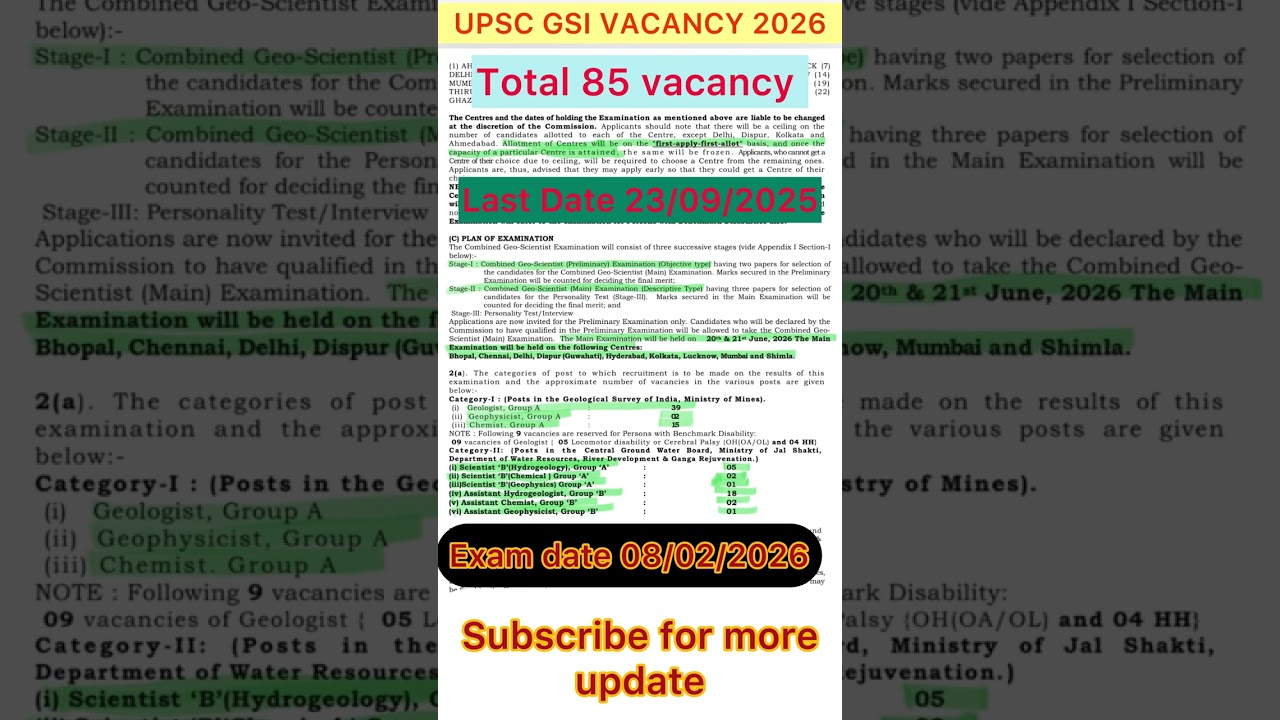 UPSC Geo-Scientist Exam 2026: Apply for Geologist, Chemist & More | All You Need to Know!"