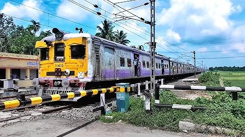 Newly Painted Shiny Old EMU Local Trains Skipping Railgate Furiously Back to Back | Eastern Railways