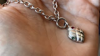 Jewelry making tutorial | silver snake head necklace made from scratch | stone setting