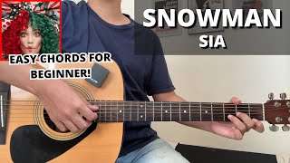 Snowman  Sia guitar Tutorial No Capo Easy Chords For Beginner