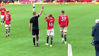 DRAMATIC scenes after United star is sent off after scoring winner against LIVERPOOL