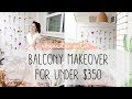 DIY Tiny Balcony Makeover For Under $350 | Flower Wall