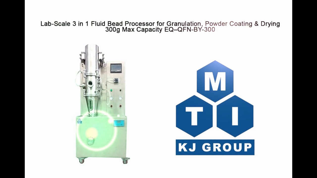 Lab-Scale 3 in 1 Fluid Bead Processor for Granulation, Powder Coating & Drying, EQ-QFN-BY-300