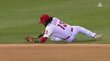 PIT@PHI: Galvis makes a nice sliding stop, throw
