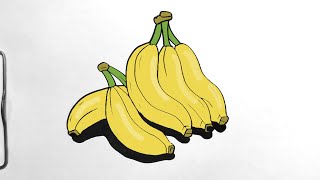 How To Draw Bunch Of Bananas