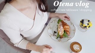 Living alone diary | Shrimp croissant sandwich | New tableware