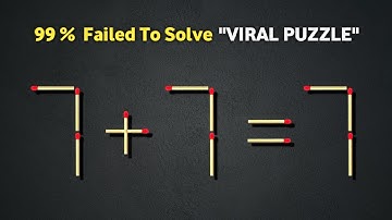 Move only 1 stick to make the equation correct | Matchstick Puzzle 7+7=7 with answer
