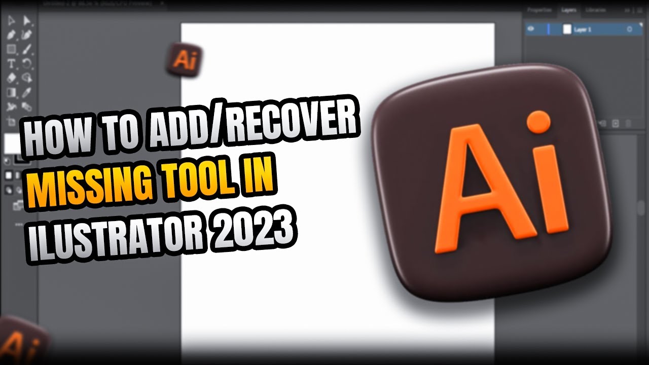 How to add/recover missing tool in illustrator 2023 - YouTube