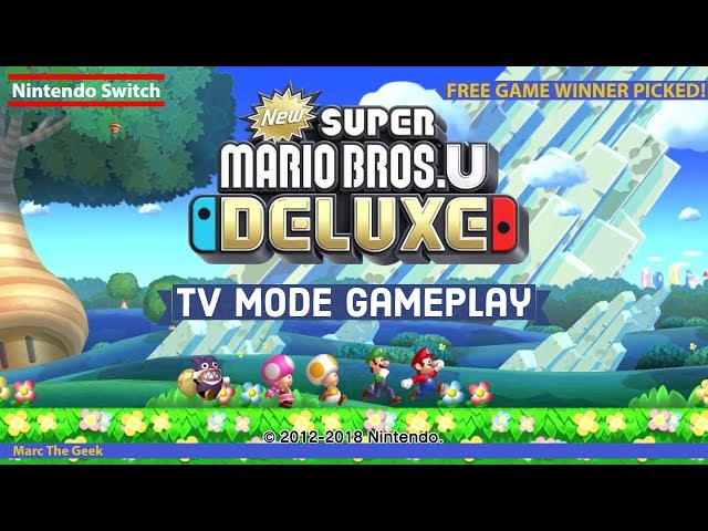 New Super Mario Bros U Deluxe TV Mode Gameplay (Free Game Winner Picked!) 