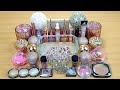 ROSE GOLD SLIME Mixing makeup and glitter into Clear Slime Satisfying Slime Videos