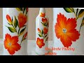 One Stroke Painting on bottle/Malayalam craft tutorial/One Stroke painting for beginners