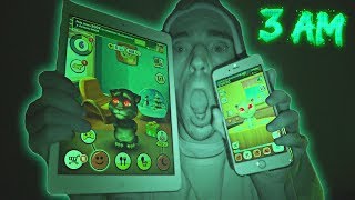 Talking tom vs talking angela a las 3 am, nunca lo juegues un gato ...