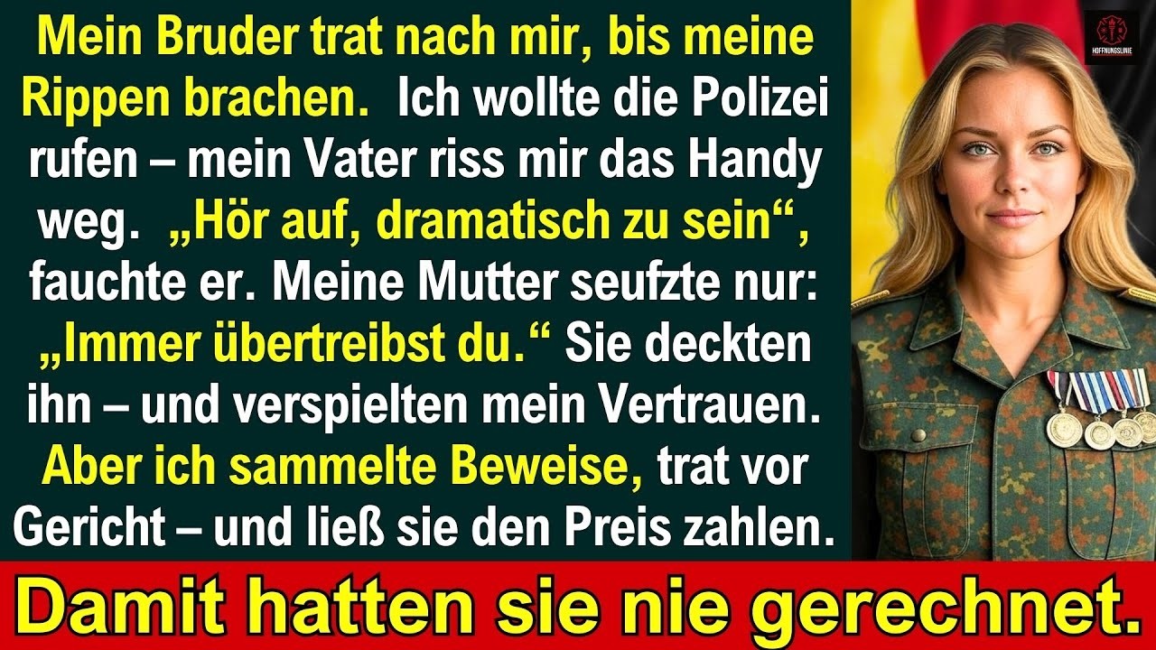 Mein Bruder schlug mich, mein Vater sagte: „Du übertreibst“ – Ich ließ sie den Preis zahlen...