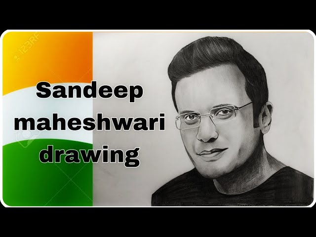 Pencil draw a Sandeep Maheshwari sketch very easy make by The Faizan  Art  YouTube