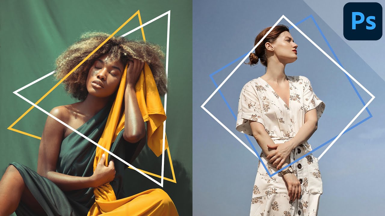 Shape around subject | Shape with stroke in front of / behind subject | PHOTOSHOP TUTORIAL