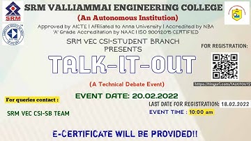 TALK-IT-OUT | CSI EVENT | SRM VEC CSI