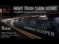 NIGHT TRAIN SOUND with station sound and announcements | 9 HOURS | Relaxation-Sleep-Meditation ASMR