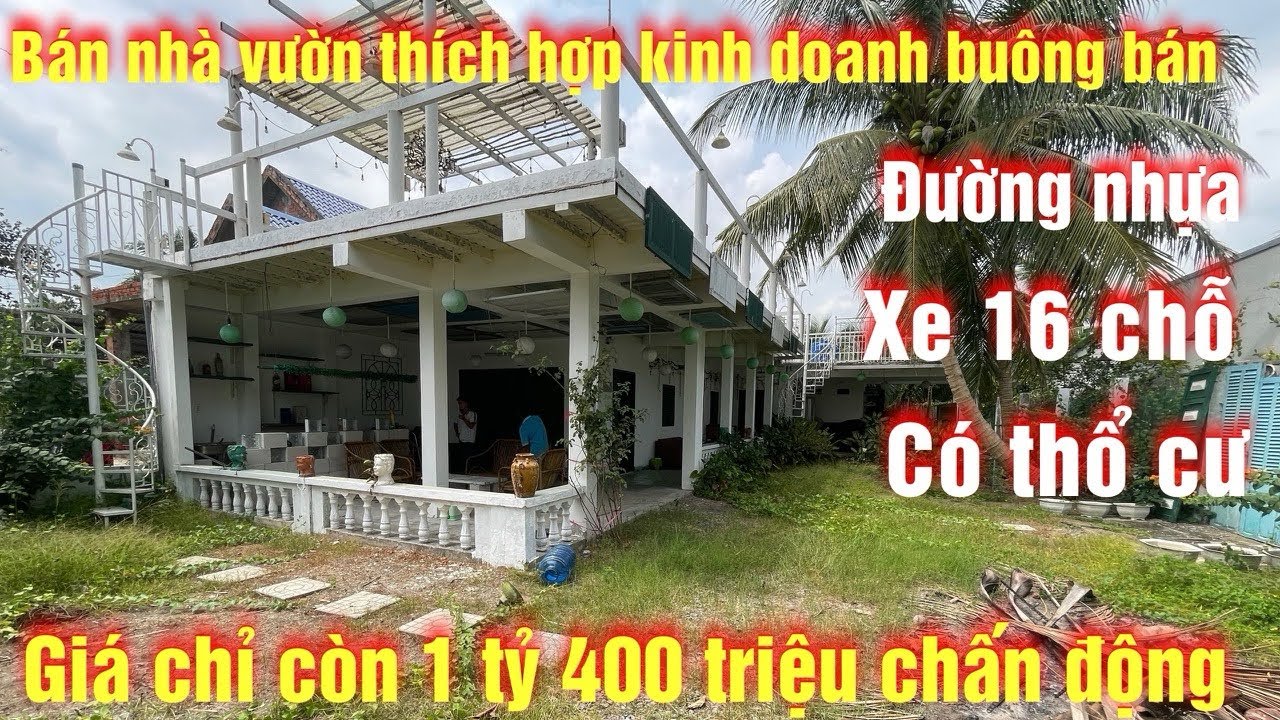 Tập 355 bán nhà vườn giá cực rẻ, đường nhựa xe hơi, thích hợp ở kinh doanh buông bán tại tiền giang