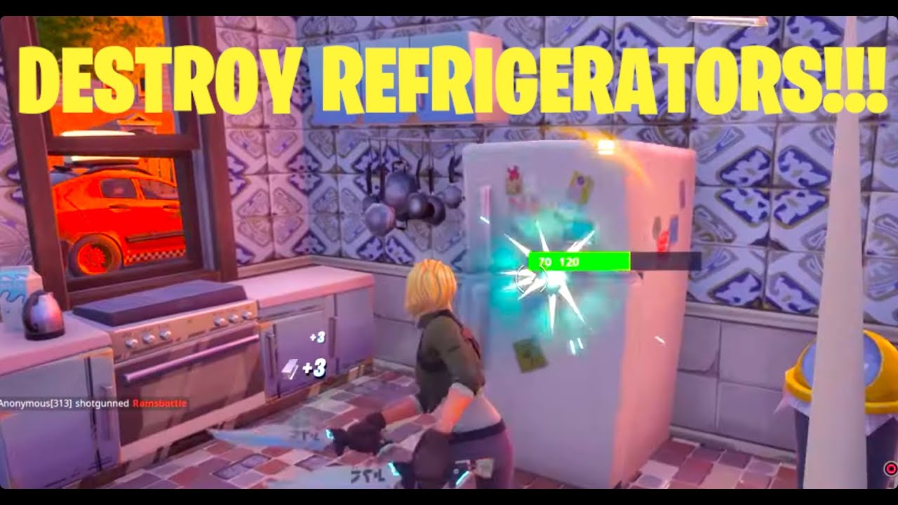How to Destroy Refrigerators for Madcap Fortnite Season 8 Quest YouTube