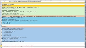 #sta641 #fall2025  #assignment No1  #virtualuniversity #ucl #lcl #standarddeviation #average #excel