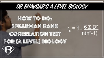 How to do: Spearman Rank correlation test for (A level) biology