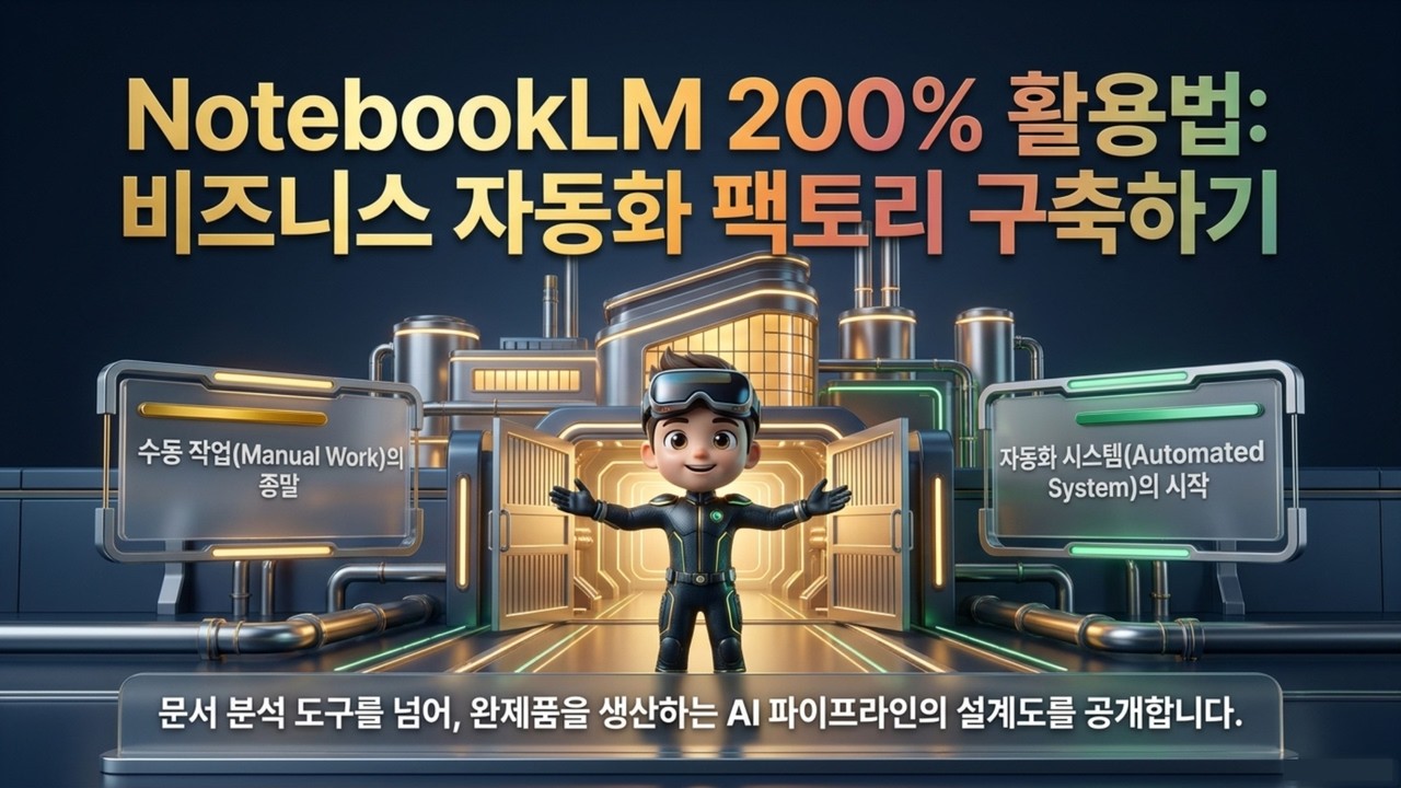 ⁣NotebookLM과 Gemini로 만드는 나만의 AI 자동화 공장 | 업무 생산성 100배 높이는 3단계 마스터 파이프라인